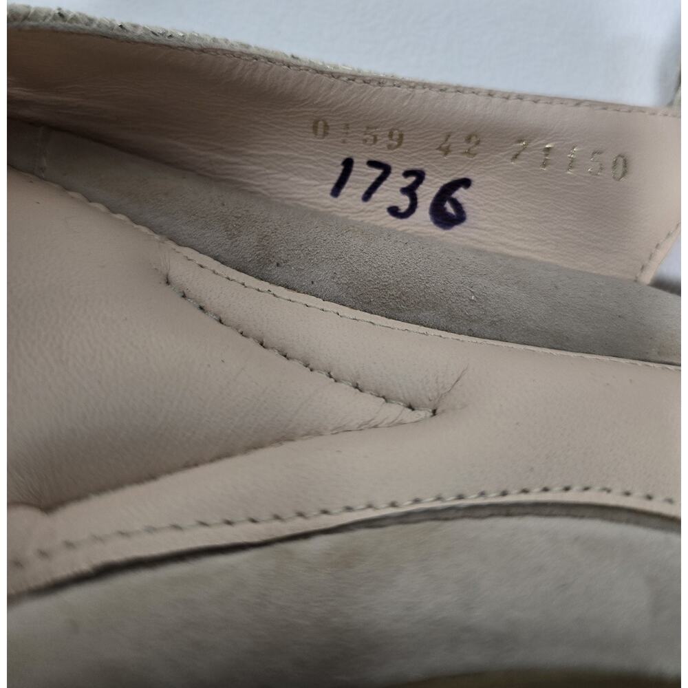 Beautifeel Kali Embossed Leather Wedge Heel Sandals Ivory/Silver Comfort 42/11.5 - Picture 8 of 8